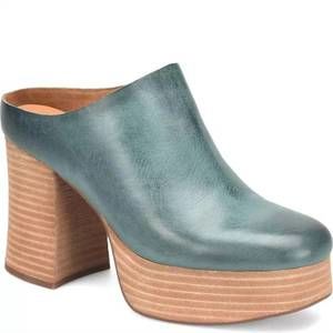 NEW KORK-EASE women veronica platform mule in teal